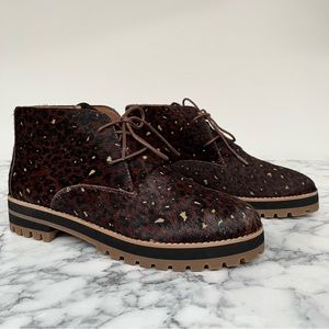 Madewell Brown Leopard-Print Lace-Up Ankle Boots